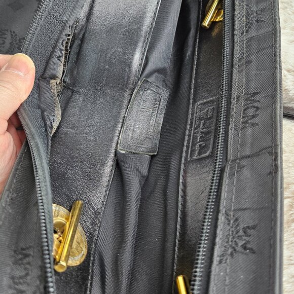 MCM Black Viseto Nylon/Chained Tote - Picture 13 of 17